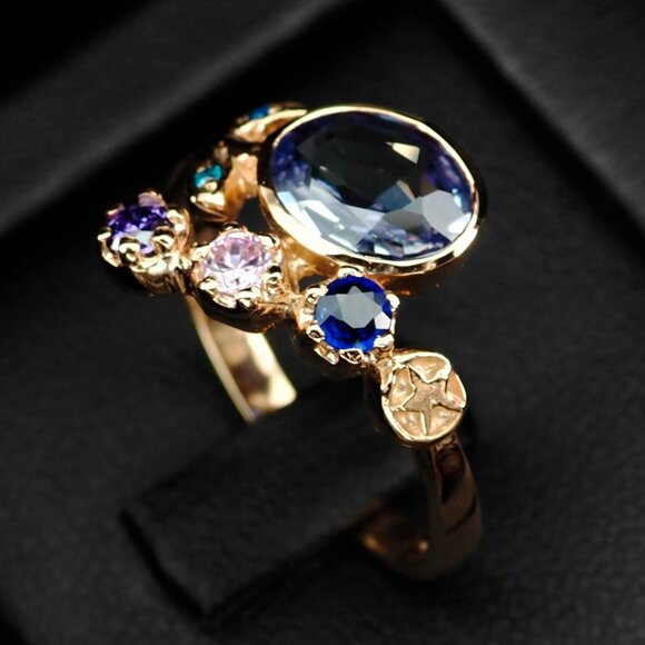 Exquisite Color Changing Sapphire Rare 3.20Ct 925 Sterling Silver Ring Size 7 - Picture 5 of 7